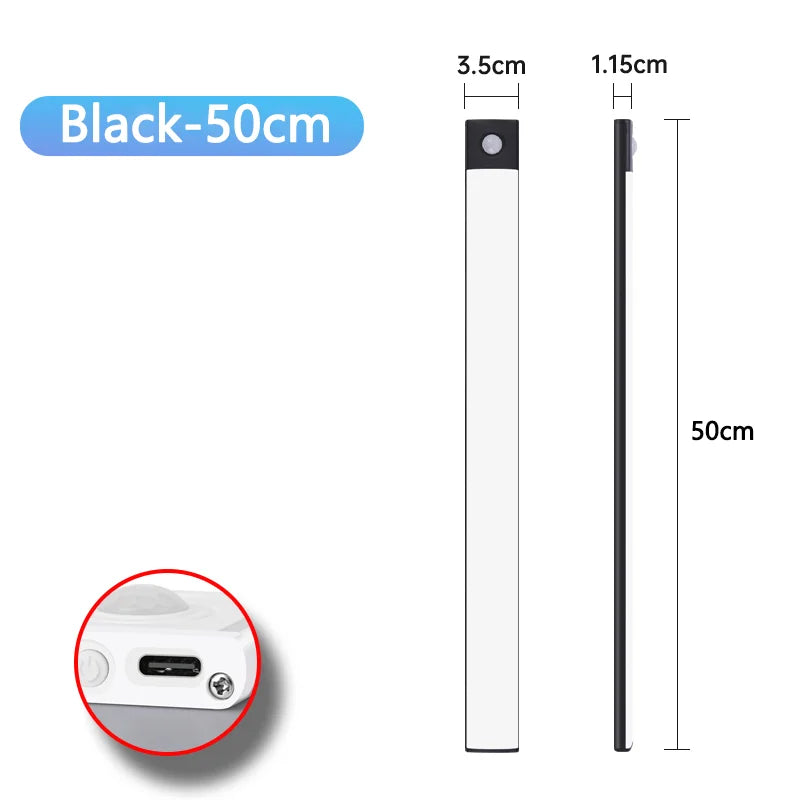 Nachtlicht mit Bewegungssensor – Kabellose, wiederaufladbare USB-LED-Leuchte für Unterschränke, Küche, Schlafzimmer und Kleiderschrank