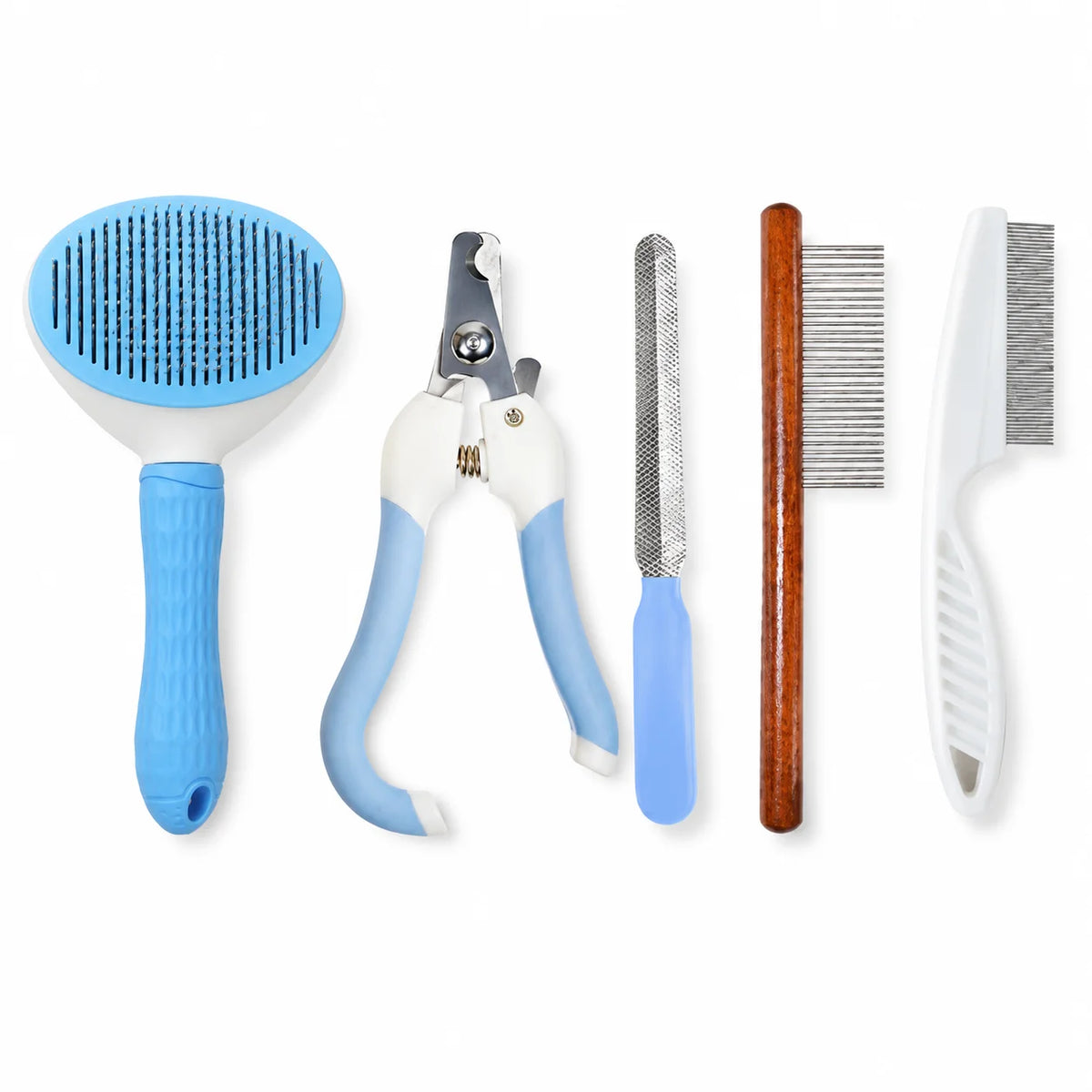 5Pcs Pet Grooming Kit, Nail Clipper Comb Set, Flea Comb Hair Remover for Dog Cat Grooming