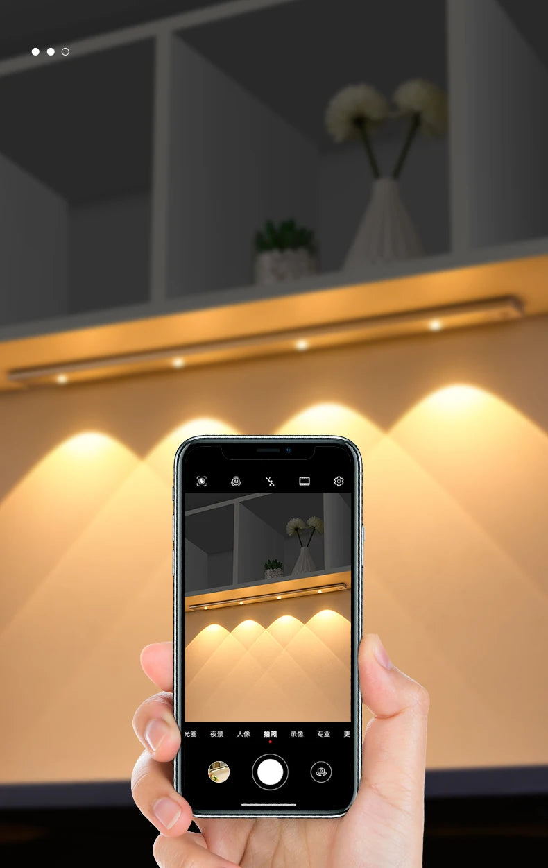 LED-Beleuchtung mit Bewegungssensor – Kabellose, ultradünne LED-Sensorlampe mit USB-Anschluss für Küchenschränke, Schlafzimmer und Kleiderschrank