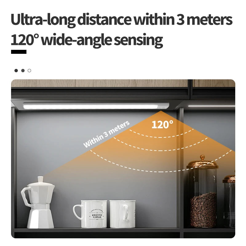 Nachtlicht mit Bewegungssensor – Kabellose, wiederaufladbare USB-LED-Leuchte für Unterschränke, Küche, Schlafzimmer und Kleiderschrank