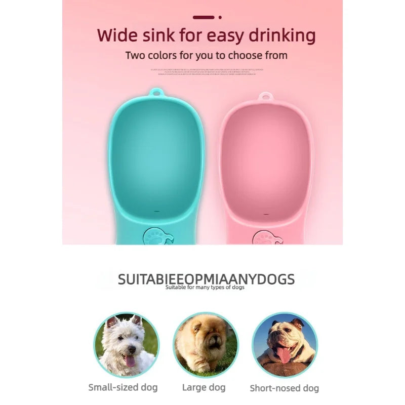 Tragbare Trinkflasche für Haustiere – Auslaufsicherer Wasserspender für Hunde und Katzen, ideal für Spaziergänge, Reisen und unterwegs