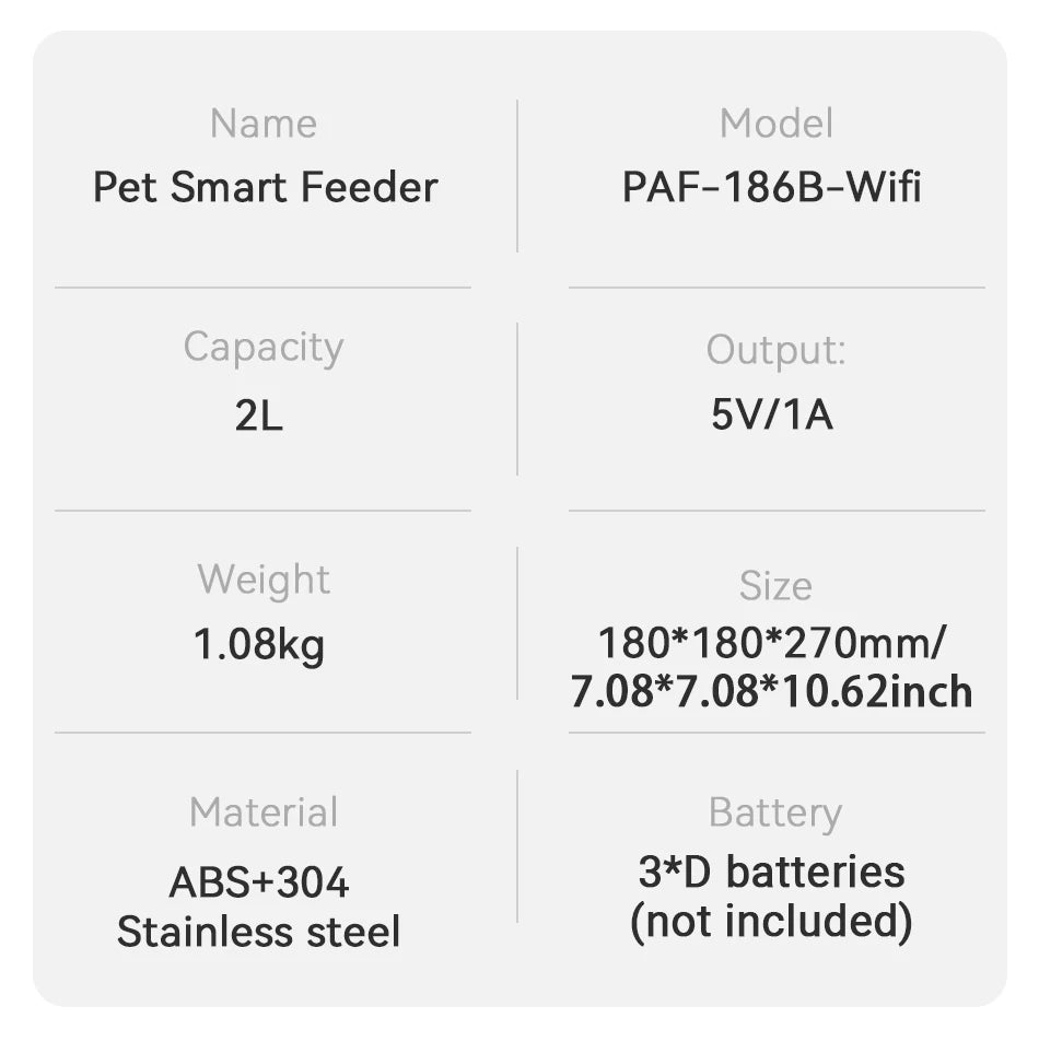ROJECO 2L Automatic Pet Feeder Smart Cat Food Kibble Dispenser Wi-Fi App Remote Control Auto Dog Feeder For Cat Pet Accessories