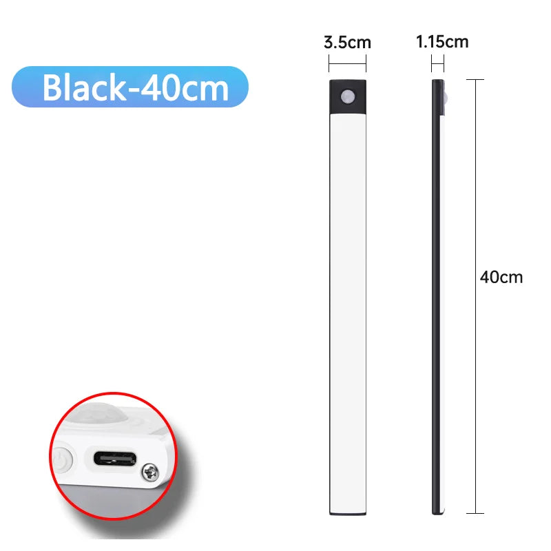 Nachtlicht mit Bewegungssensor – Kabellose, wiederaufladbare USB-LED-Leuchte für Unterschränke, Küche, Schlafzimmer und Kleiderschrank
