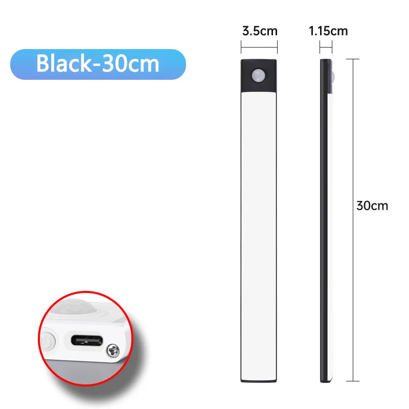 Nachtlicht mit Bewegungssensor – Kabellose, wiederaufladbare USB-LED-Leuchte für Unterschränke, Küche, Schlafzimmer und Kleiderschrank
