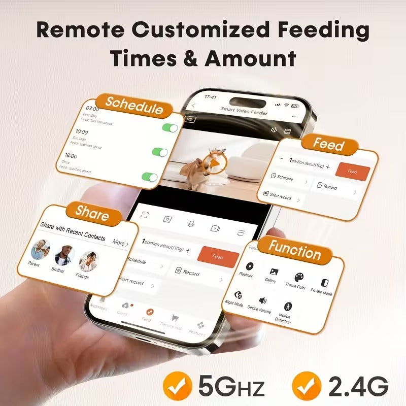 Automatic Pet Feeder with Camera and WiFi Control